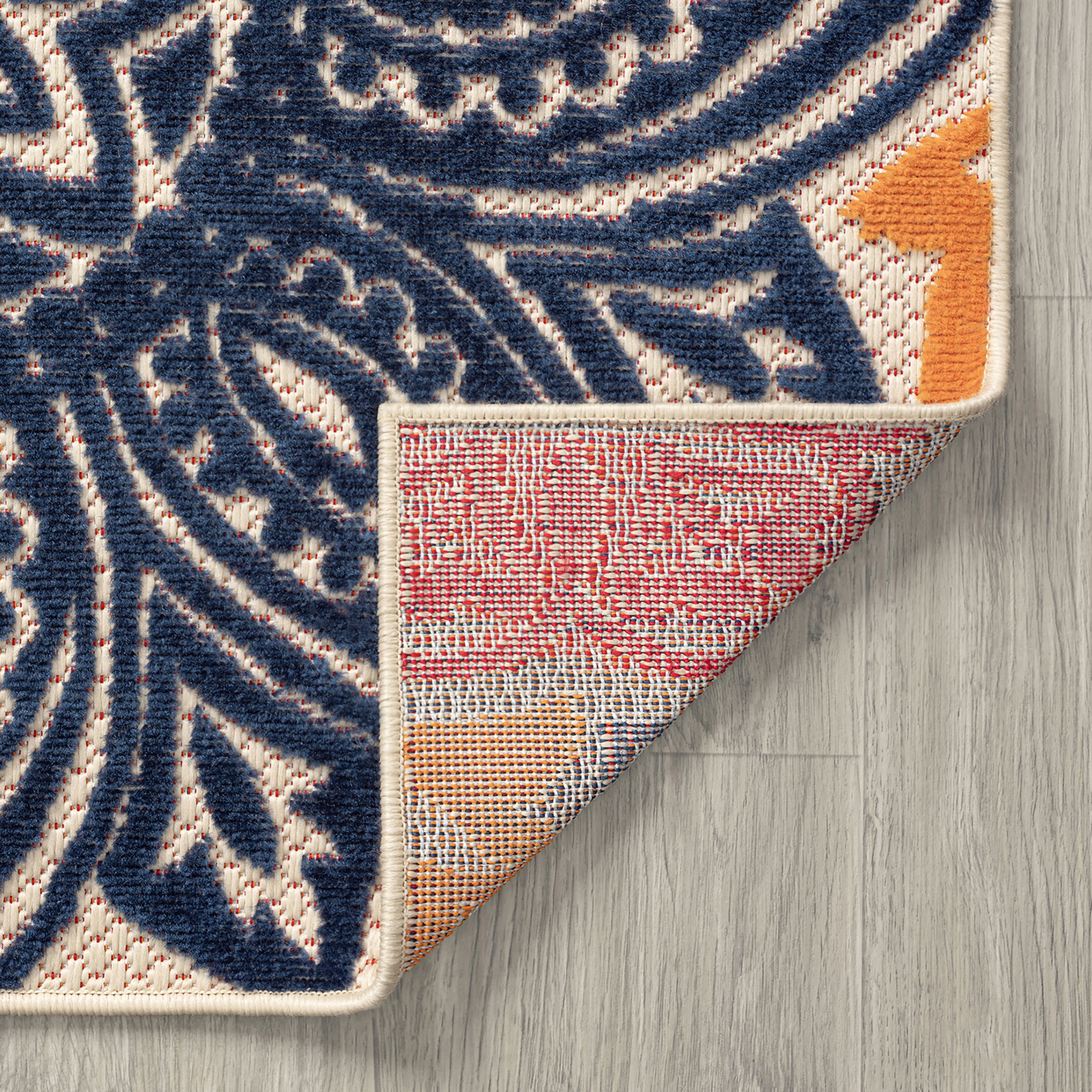 Oasis Modern Floral Multicolor Polypropylene Indoor Outdoor Area Rug, 5'x7' Rectangle
