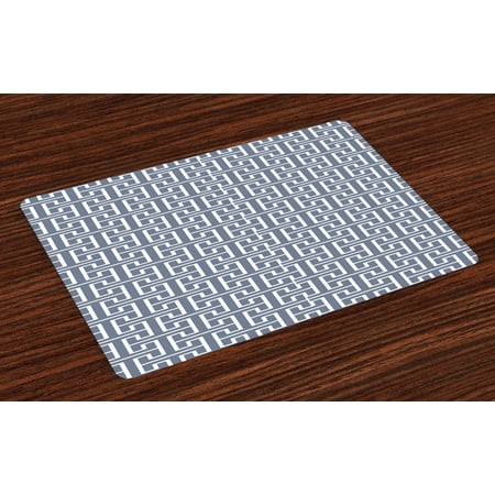 

Geometric Placemats Set of 4 Vivid Colored Japanese Culture Inspired Floor Pattern Traditional Architecture Washable Fabric Place Mats for Dining Room Kitchen Table Decor Grey White by Ambesonne