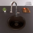 thumbnail image 3 of ALFI brand AB1717DI-C Chocolate 17" Drop-In Round Granite Composite Kitchen Prep Sink, 3 of 11