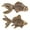 Golden, variant on Worgeous Golden Brass Fish Statue Figurine for Decor with Exquisite Craft and Fine Detail 2Pcs