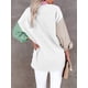 thumbnail image 5 of Abrigo de mujer Camisa de bolsillo con botones en bloque de color Otoño Invierno Solapa de pana Blusa superior cálida informal, Blanco Rosa, XL AweSitey AP003978-22, 5 of 7