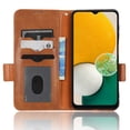thumbnail image 6 of Dteck Case Compabile With Samsung Galaxy A33 5G 6.5 " 2022, PU Leather Surfcace Embossed Triangle Cash Pocket & Card Holders Flip Kickstand Detachable Lanyard Full Protective Wallet Case, Brown, 6 of 7