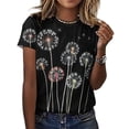 thumbnail image 3 of Dandelion T-Shirts Casual T-Shirt Short Sleeve Women Trendy Tshirt Beach Custom Tops, 3 of 5