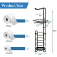thumbnail image 4 of TreeLen Toilet Paper Roll Holder Stand Bathroom Tissue Holders Free Standing with Middle Shelf Storage-Black, 4 of 7