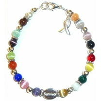 SURVIVOR - Cancer Awareness Bracelet by Hidden Hollow Beads - 7 3/4 in. - Fits Most Adults - Lobster Clasp