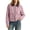 Pink women corduroy blazer jacket a1, variant on thefmos Women Fall Winter Corduroy Blazer Jacket Long Sleeve Zipper Collared Casual Basic Outwear Button Down Office Street Style Coats, Watermelon Red XS