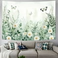 thumbnail image 3 of Sage Green Leaf Tapestry Wall Hanging Eucalyptus Leaves Tropical Plant Tapestry Vintage Daisy Butterfly Floral Tapestries for Bedroom Living Room Dorm Wall Art Home Decor, 3 of 7