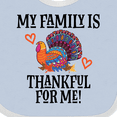 thumbnail image 4 of Inktastic Thanksgiving Turkey Family is Thankful for Me Boys or Girls Baby Bib, 4 of 4