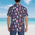 thumbnail image 6 of Daiia Funny colorful skull ghost Hawaiian Shirt for Men Gentle Cotton Regular Short Sleeve Casual-Large, 6 of 9