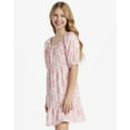 thumbnail image 2 of Billabong Kids Girls Youth Daisy Love Floral Relaxed Fit Tiered Dress (XX-Small, Pink/White), 2 of 7