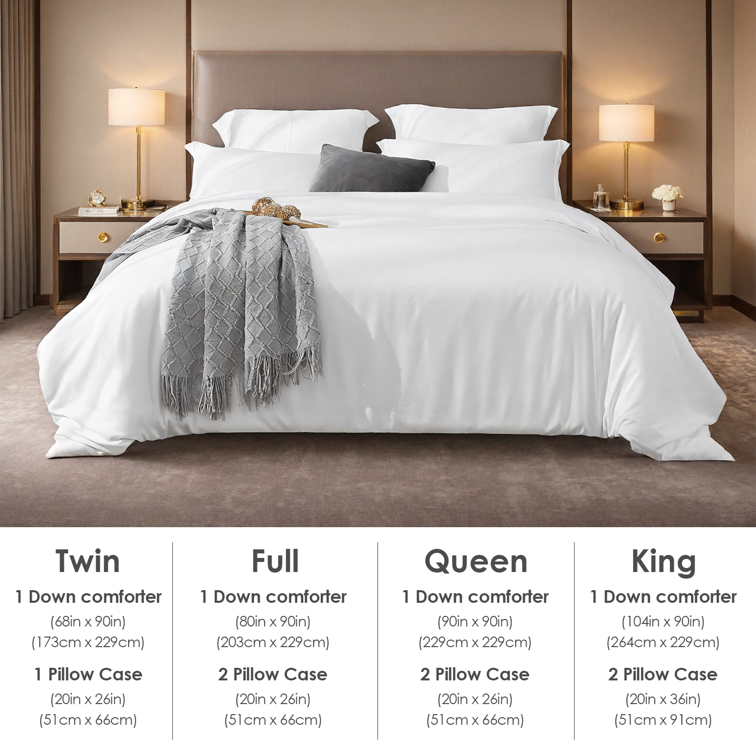 AsterOutdoor Bedding Sets, All-Season Soft Duvet Cover with Pillowcases, White & Pink 2-Pack 3-Piece Bedding Set