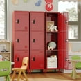 thumbnail image 2 of Aobabo Upgraded Lockable 3 Doors Metal Lockers with Hooks for Home Office School Gym,Assembly Required,Red,66''H*15.75''W*15.75''D, 2 of 14