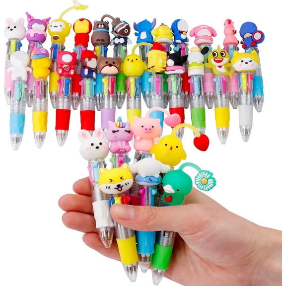 Miguan 48pcs Fun Pens Multicolor Ballpoint Pen 4 Colors In One Mini Pens