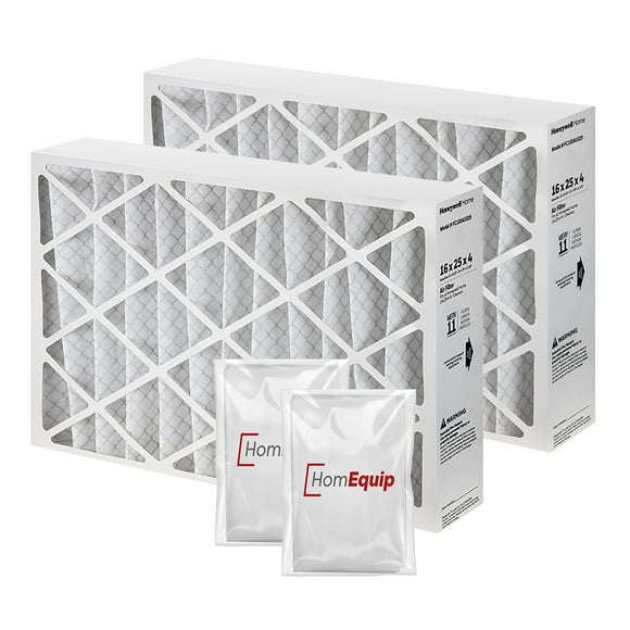Honeywell Filtres de Four 16x25x4 FC100A1029 Remplacement de Filtre MERD 11 avec Sac de Disposition Homequip (2 Pack)