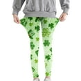 thumbnail image 5 of Auroural Leggings for Toddler Girls Green Girls St. Patrick's Day Printed Pants High Waist Stretchy Soft Tights 4 Years Green, 5 of 7