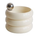 thumbnail image 3 of Joyero giratorio de melamina, multifuncional, multicapa, para escritorio, para pendientes y collares, color blanco lechoso., 3 of 12