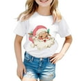 thumbnail image 6 of Staki Girls Christmas Short Sleeve T Shirts Kids Summer Tops Crewneck Tees Toddler Christmas Shirts Girl(White,13-14 Years), 6 of 6