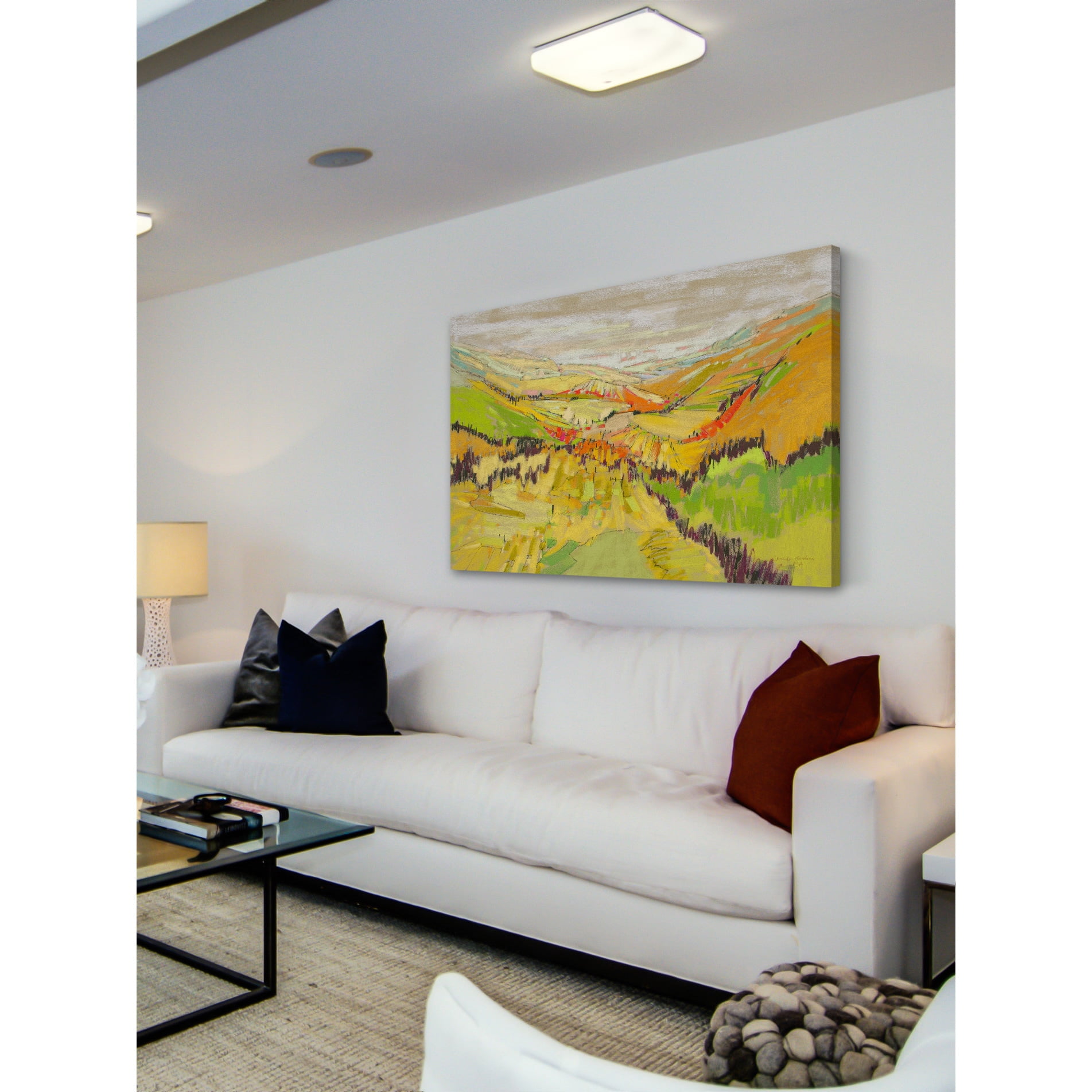 "Patchwork Hills VII" Painting Print on Wrapped Canvas