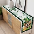 thumbnail image 4 of St Patricks Day Table Runner - 72 Inch Long, Kitchen Dining Table Runner Dresser Scarves, Modern Watercolor Dogs Green Shamrock Farmhouse Decor for Coffee Tables Wedding Party Banquet, 4 of 8