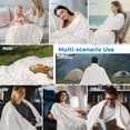 thumbnail image 5 of Farmhouse Beige White Striped Cooling Blanket, Lightweight Breathable Summer Throw Blanket with Double Sided Cold Effect, Modern Stripes Picnic Beach Blankets Bed Sheet for Hot Sleepers 40"x60", 5 of 8