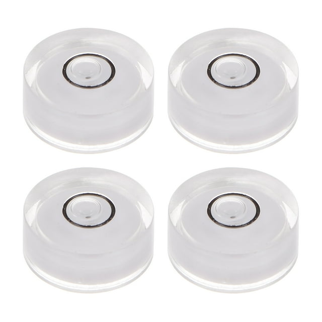 Unique Bargains 4 Packs Round Bubble Level 15x6mm Mini Circular Bullseye Spirit Levels for Leveling Camera Tripod Telescope, White