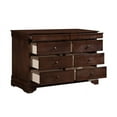 thumbnail image 4 of Home Elegance 1856-5 Abbeville Collection Dresser with Two Hidden Drawers- Brown Cherry - 59.5 x 17. 5 x 34.5 in., 4 of 8