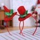 thumbnail image 3 of Naiovety Diadema con forma de sombrero de Navidad, banda para el pelo roja, tocado de hojas verdes, accesorios de estilo de diario, Kits de decoración para fiestas Sombrero formal, 3 of 6