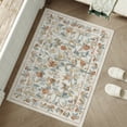 thumbnail image 5 of BERTHMEER 2'x3' Small Area Rugs for Bathroom Bedroom Entryway Kitchen Entrance Dorm Non Slip Washable Beige Floral Vintage Traditional Oriental Accent Flower Carpets, Multicolor, 5 of 7