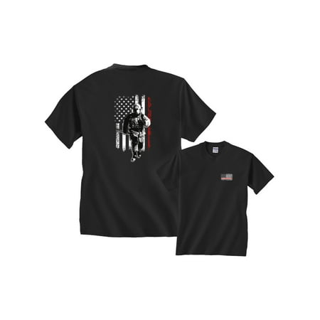 Redline Mens Tee - Thin Red Line Firefighter US Flag T-Shirt