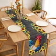 thumbnail image 3 of Farmhouse Rooster Table Runner - 70 Inch Long, Kitchen Dining Table Runner Dresser Scarves, Black Retro Botanical Sunflower Floral Farmhouse Decor for Coffee Tables Wedding Party Banquet, 3 of 8