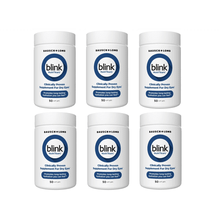 6 Pack - Blink NutriTears Clinically Proven Supplement for Dry Eyes, 50 Softgels, Eye Care Supplement to Hydrate Eyes From Within For Long Lasting Relief You Can Feel