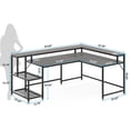 thumbnail image 5 of 1Easylife Industrial L-Shaped Desk with Storage Shelves, Corner Computer Desk PC Laptop Study Table Workstation Grey, 5 of 5