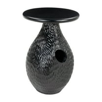 Piho Side Table Black End Table, Modern Style, Painted Mango Wood round shape tabletop, Mango Wood, Indoor Living