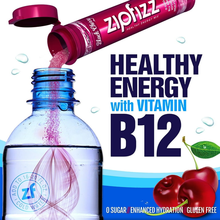 Zipfizz Energy Drink Mix, Black Cherry (20 Ct.) - Walmart.com