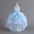thumbnail image 5 of HBFAGFB Robe Formelle Filles Mode Robe de Fête pour Enfants Robe de Mariage Performance Robes pour Enfants Bleu Ciel Taille 110, 5 of 5