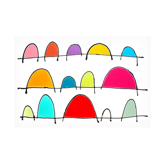 Canvas Wall Art - Sharon Pierce McCullough 'Colorful People' Wall Art for Living Room, Bedroom, or Office Décor by Trademark Fine Art - 19 x 12 Inches