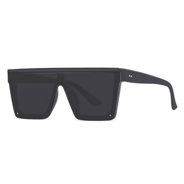 Gafas de sol de gran tamaño para hombre y mujer, con parte superior plana, cuadradas, con visera de moda, gafas de sol cuadradas de gran tamaño para mujeres y hombres, parte superior plana a