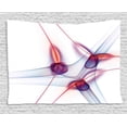 thumbnail image 1 of Spires Decor Tapestry, Contemporary Graphic of Artisan Spiral Molecular Wavy Scientific Cell Print, Wall Hanging for Bedroom Living Room Dorm Decor, 60W X 40L Inches, Red Blue, by Ambesonne, 1 of 2