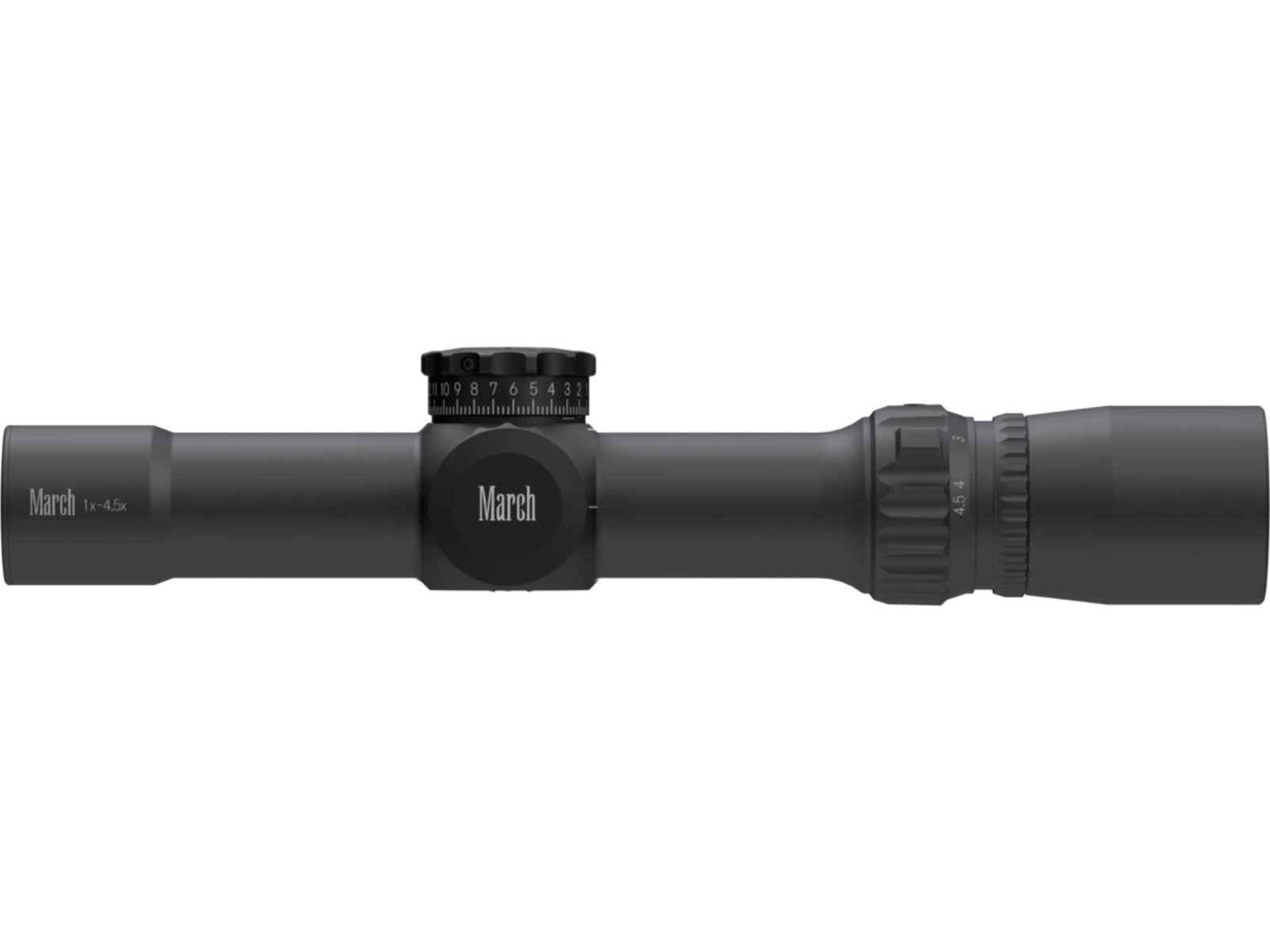March Scopes Turret 1-4.5x24mm Rifle Scopes, 30mm Tube, Second Focal Pl