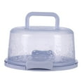 thumbnail image 1 of Cake Carrier with Lid and Handle, Multipurpose Cake Stand Fits 10 inch Cake, Cupcake Containers for 7 Cupcakes, Portable Cheesecake Container, Blue, 1 of 7