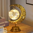 thumbnail image 1 of Lámpara de mesa LED con forma de luna, funciona con pilas, luz de noche mágica con forma de media luna, decoración para Ramadán, lámpara de noche para un cálido regalo de luz de luna, 1 of 4