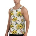 thumbnail image 2 of Easygdp Bird Sunflowers Men's Tank Top, Sleeveless Muscle T Shirts, Breathable, Quick-Dry, Loose for Gym, Running, Fitness - X-Large, 2 of 9