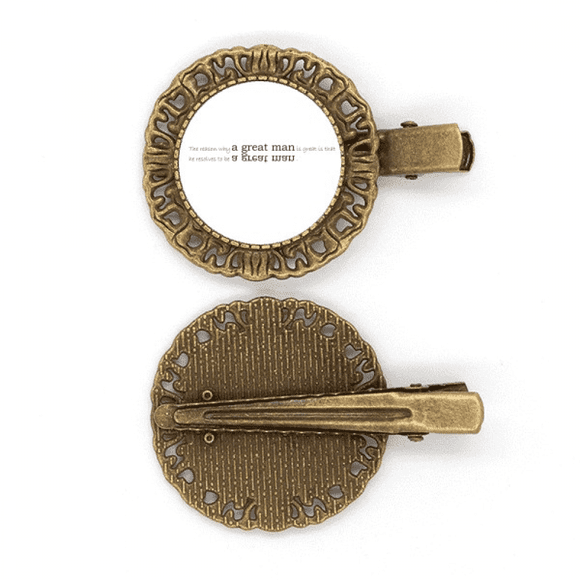 Quote A Great Man Is Great For He Wants To Be A Great Man Hairpin Headdress Brooch Hair Clip Barrette
