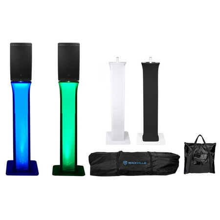 (2) JBL EON612 12" 1000 Watt Powered DJ Speakers w/Bluetooth+Totem Style Stands