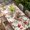Red Beige, variant on Red Mushrooms Table Cloths for 3 Foot Rectangle Tables, Maple Leaves Plants Country Botanical Patio Waterproof Elastic Fitted Tablecloths, Washable Rectangular Table Cover for Camping