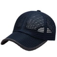 thumbnail image 2 of Men's Outdoor Sun Hat Baseball Cap Breathable Mesh Fishing Hat Lightweight Adjustable for Hiking Cycling Camping Beach Activities Navy Blue One Size Fits Most, 2 of 3