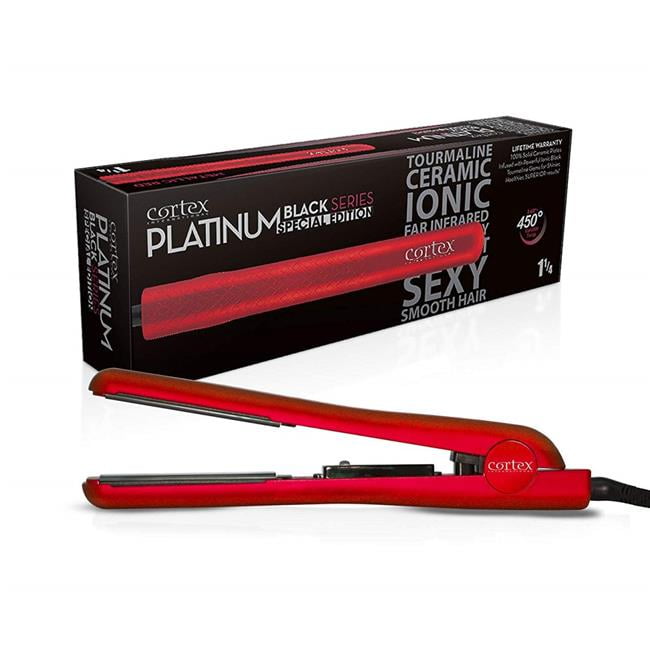 flat iron with red plates