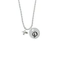 thumbnail image 2 of Delight Jewelry Silvertone Mini Hummingbird Silvertone Script Initial Disc - D - Charm Necklace, 20"+3", 2 of 4