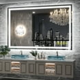 thumbnail image 3 of Brio Lighting GlareGuard 36x55" Rectangular Anti-Fog Dimmable Backlit LED Bathroom Vanity Mirror - Clear, 3 of 8