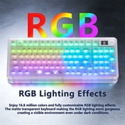 Tri-Mode Mechanical Keyboard with RGB, Hot-Swappable, Display, Translucent White